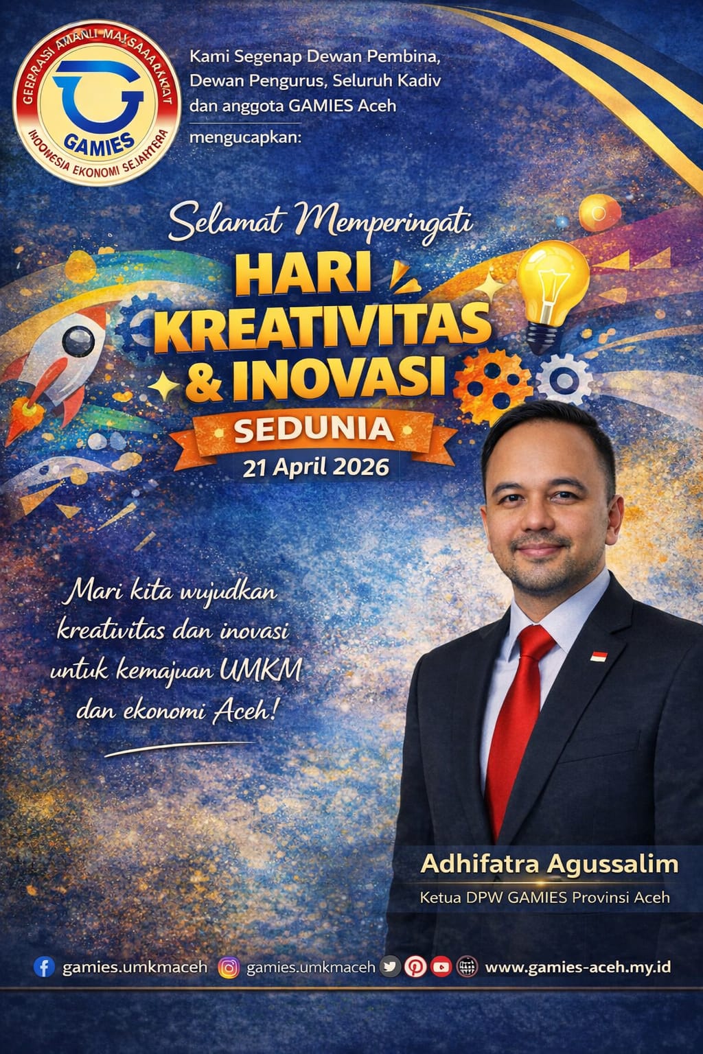 Ketua DPW GAMIES Aceh: Kreativitas dan Inovasi Adalah Kunci Kemajuan Daerah